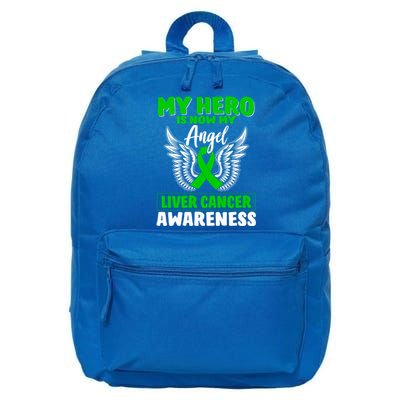 Liver Cancer Awareness My Hero Is Now My Angel Liver Cancer Gift 16 in Basic Backpack