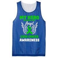 Liver Cancer Awareness My Hero Is Now My Angel Liver Cancer Gift Mesh Reversible Basketball Jersey Tank