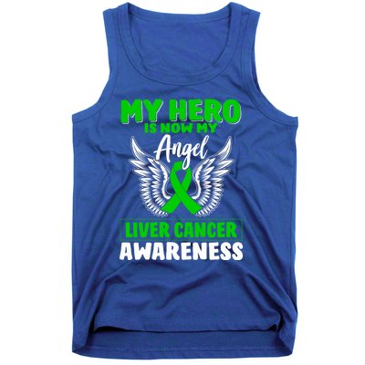 Liver Cancer Awareness My Hero Is Now My Angel Liver Cancer Gift Tank Top