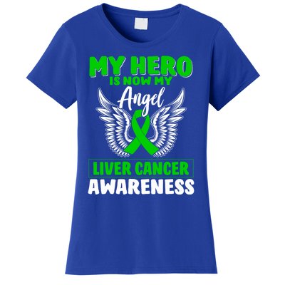 Liver Cancer Awareness My Hero Is Now My Angel Liver Cancer Gift Women's T-Shirt