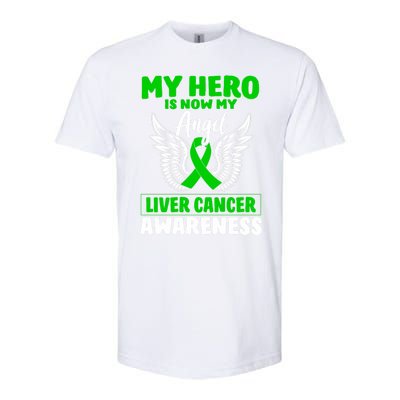 Liver Cancer Awareness My Hero Is Now My Angel Liver Cancer Gift Softstyle CVC T-Shirt