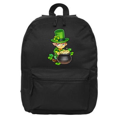 leprechaun cute adorable mischievous tiny greedy hoarding 16 in Basic Backpack