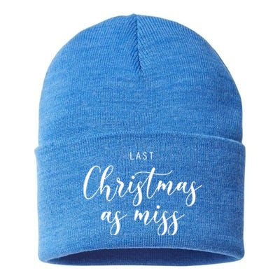 Last Christmas As Miss Fiance Xmas Gift For Bride To Be Gift Sustainable Knit Beanie