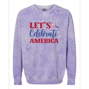 Let's Celebrate America Memorial Day Gift Colorblast Crewneck Sweatshirt