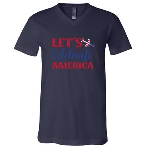 Let's Celebrate America Memorial Day Gift V-Neck T-Shirt