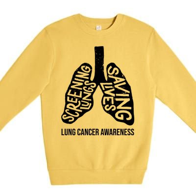 Lung Cancer Awareness Saving Lives Premium Crewneck Sweatshirt