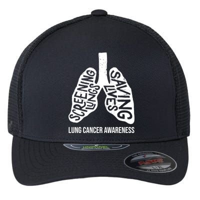 Lung Cancer Awareness Saving Lives Flexfit Unipanel Trucker Cap