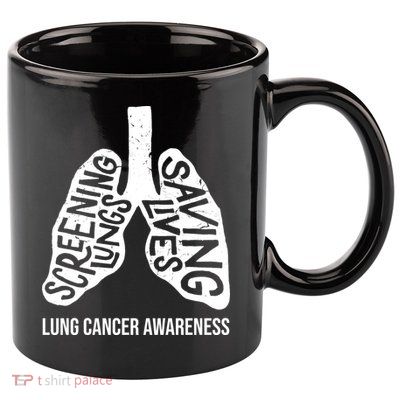 Lung Cancer Awareness Saving Lives 11oz C Handle Ceramic Mug