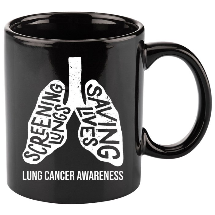 Lung Cancer Awareness Saving Lives 11oz C Handle Ceramic Mug