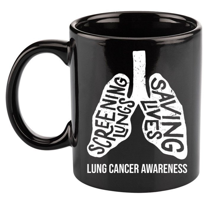 Lung Cancer Awareness Saving Lives 11oz C Handle Ceramic Mug