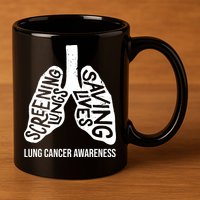 Lung Cancer Awareness Saving Lives 11oz C Handle Ceramic Mug