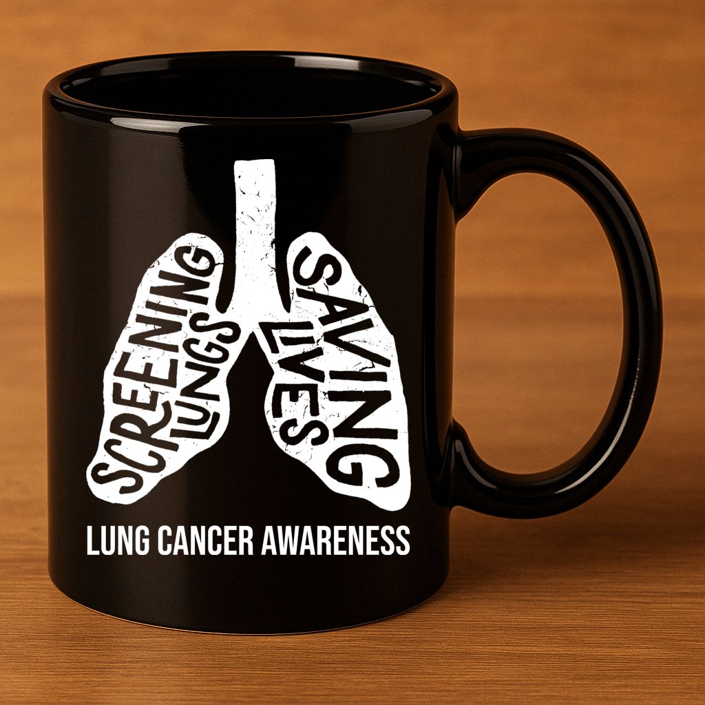 Lung Cancer Awareness Saving Lives 11oz C Handle Ceramic Mug