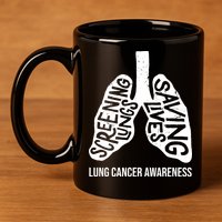 Lung Cancer Awareness Saving Lives 11oz C Handle Ceramic Mug