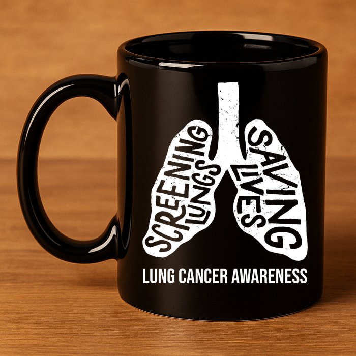 Lung Cancer Awareness Saving Lives 11oz C Handle Ceramic Mug