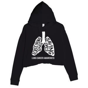 Lung Cancer Awareness Saving Lives Crop Fleece Hoodie