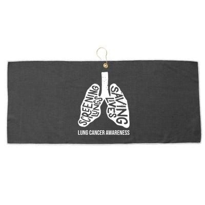 Lung Cancer Awareness Saving Lives Large Microfiber Waffle Golf Towel