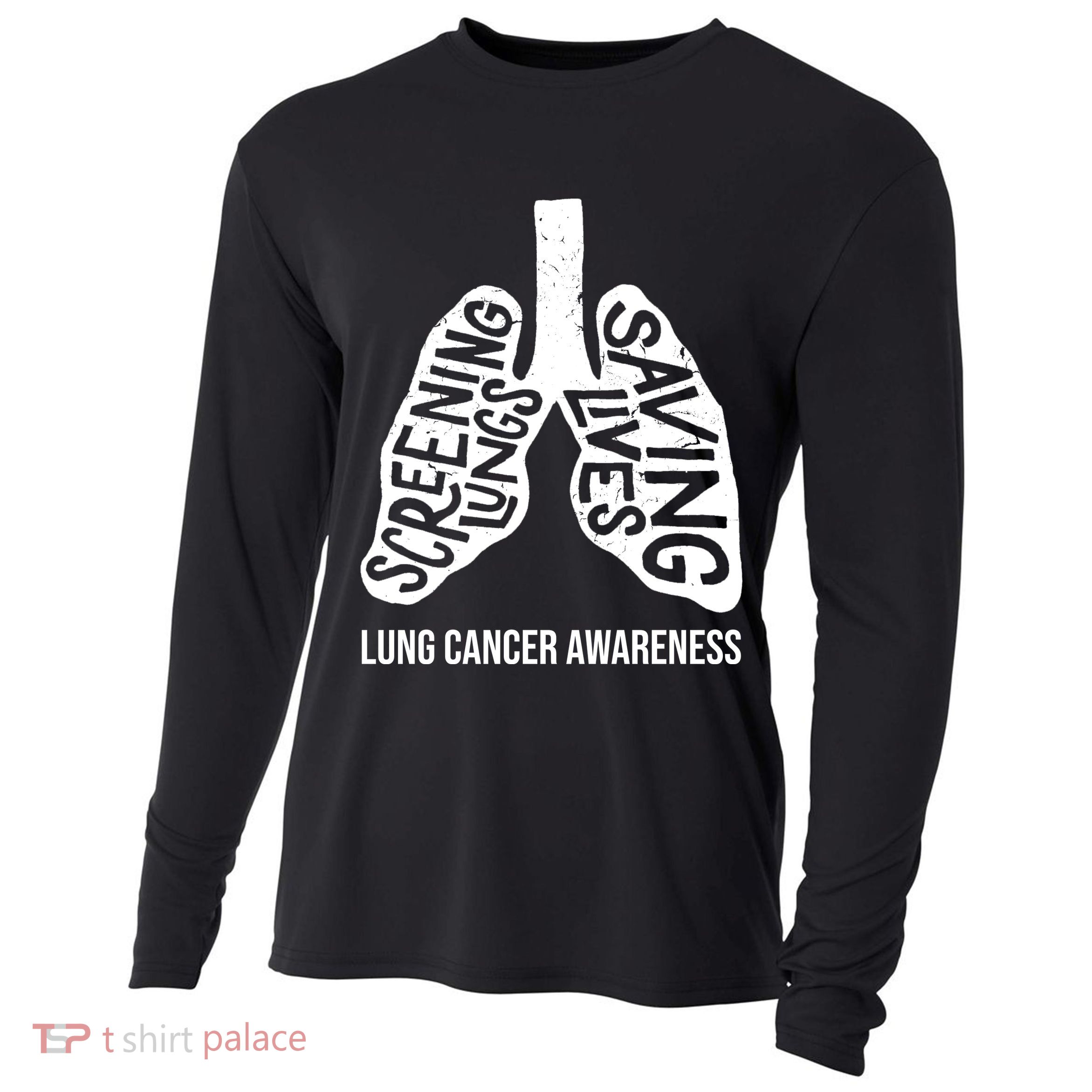Lung Cancer Awareness Saving Lives Cooling Performance Long Sleeve Crew