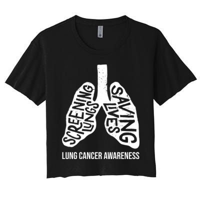 Lung Cancer Awareness Saving Lives Crop Top