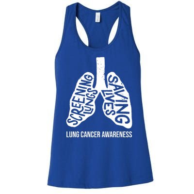 Lung Cancer Awareness Saving Lives Women's Racerback Tank