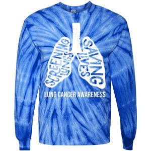 Lung Cancer Awareness Saving Lives Tie-Dye Long Sleeve Shirt