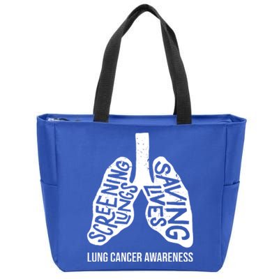 Lung Cancer Awareness Saving Lives Zip Tote Bag