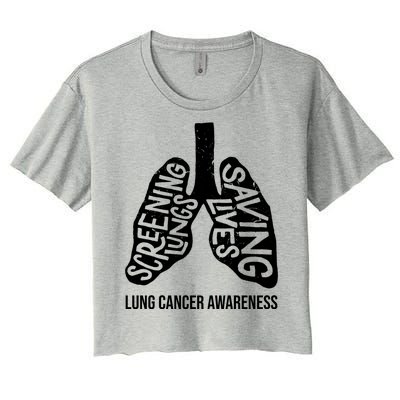 Lung Cancer Awareness Saving Lives Women's Crop Top Tee