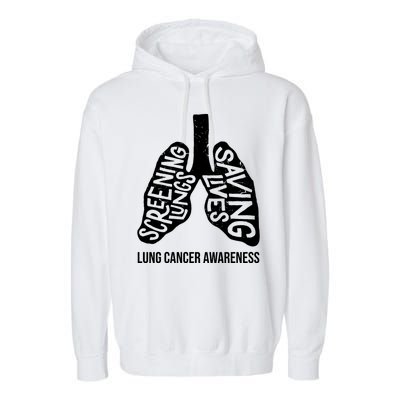 Lung Cancer Awareness Saving Lives Garment-Dyed Fleece Hoodie