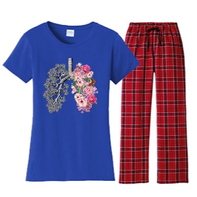 Lungs Cancer Awareness Bloomi Anatomy Classic Funny Gift Women's Flannel Pajama Set