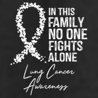 Lung Cancer Awareness In This Family No One Fights Alone Gift 7 Panel Mesh Trucker Snapback Hat
