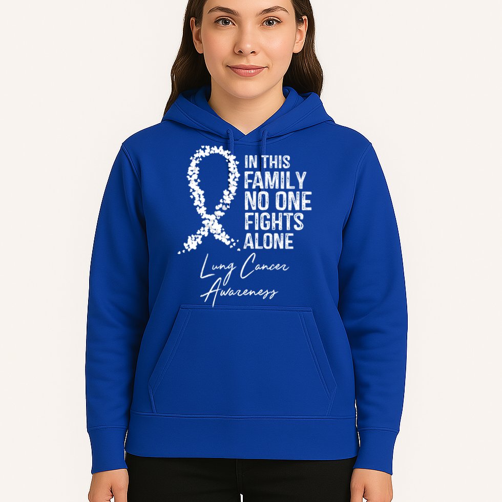 Lung Cancer Awareness In This Family No One Fights Alone Gift Hoodie