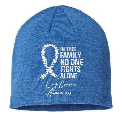 Lung Cancer Awareness In This Family No One Fights Alone Gift Sustainable Beanie