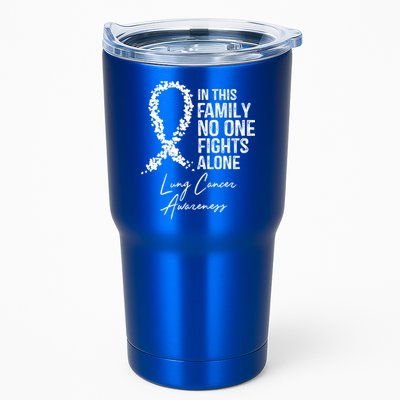 Lung Cancer Awareness In This Family No One Fights Alone Gift Tumbler