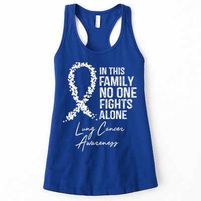 Lung Cancer Awareness In This Family No One Fights Alone Gift Womens Tank Top