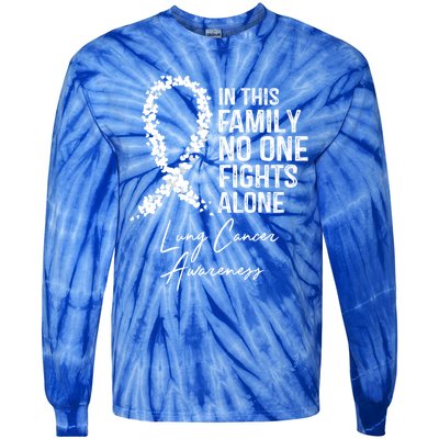 Lung Cancer Awareness In This Family No One Fights Alone Gift Tie-Dye Long Sleeve Shirt