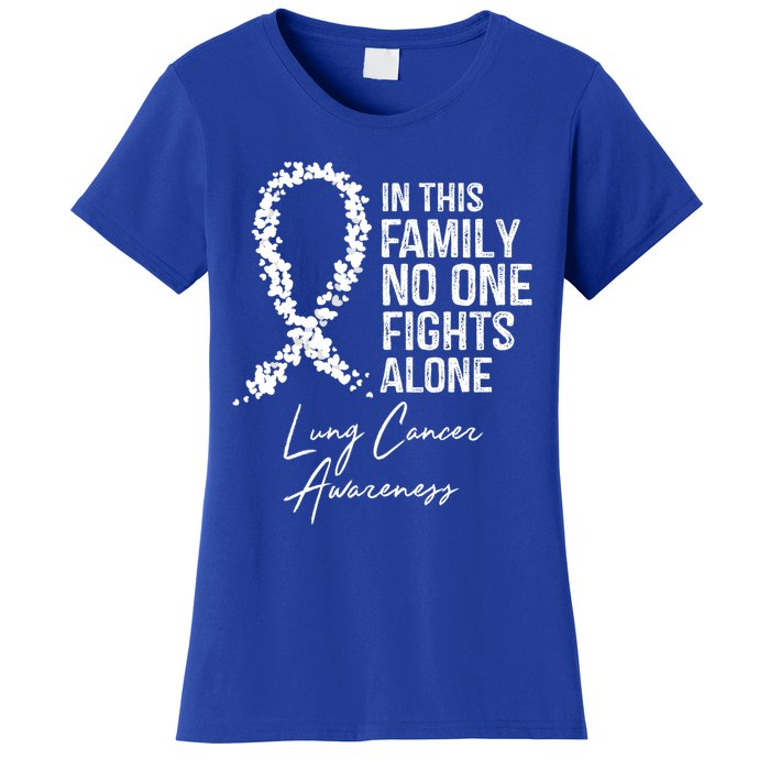 Lung Cancer Awareness In This Family No One Fights Alone Gift Women's T-Shirt