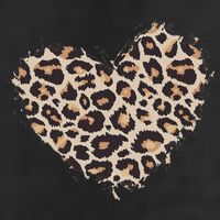 Leopard Cheetah Animal Print Heart 7 Panel Mesh Trucker Snapback Hat