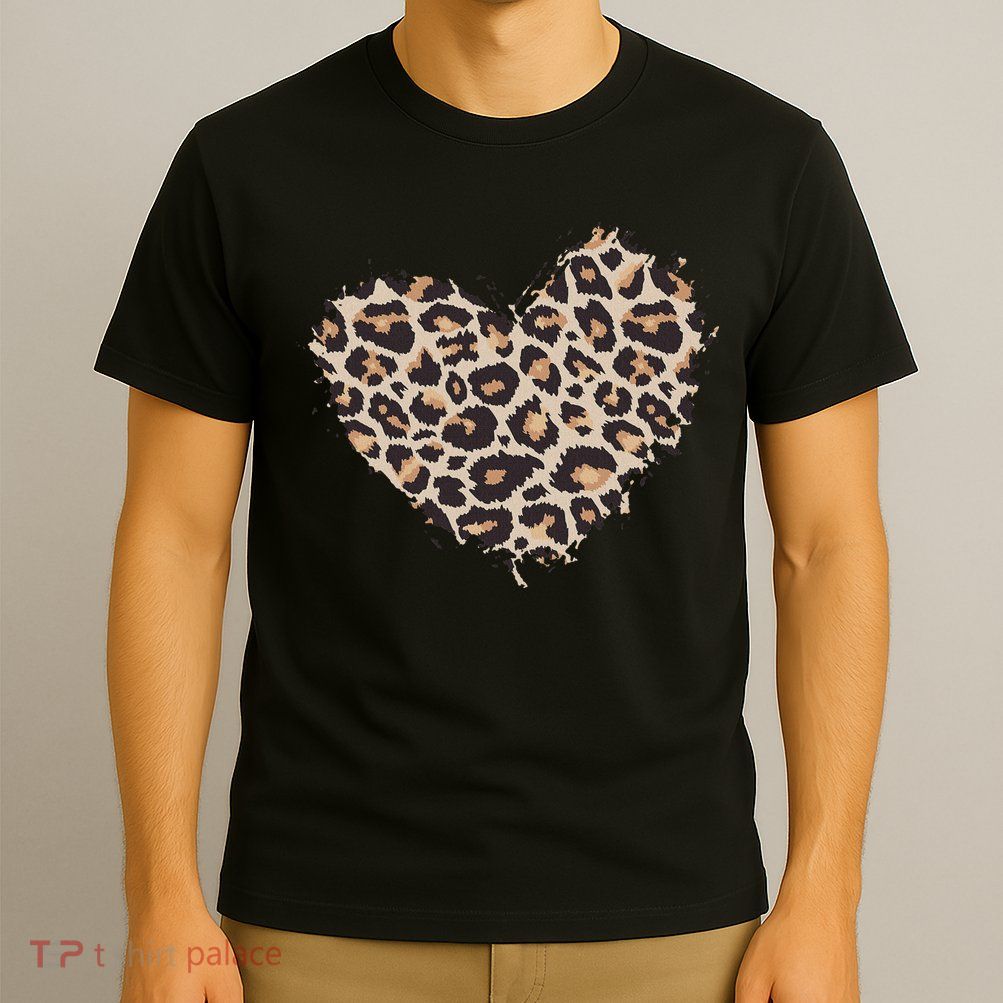 Leopard Cheetah Animal Print Heart T-Shirt