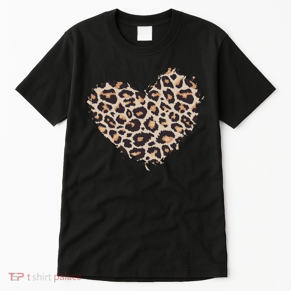 Leopard Cheetah Animal Print Heart Tall T-Shirt