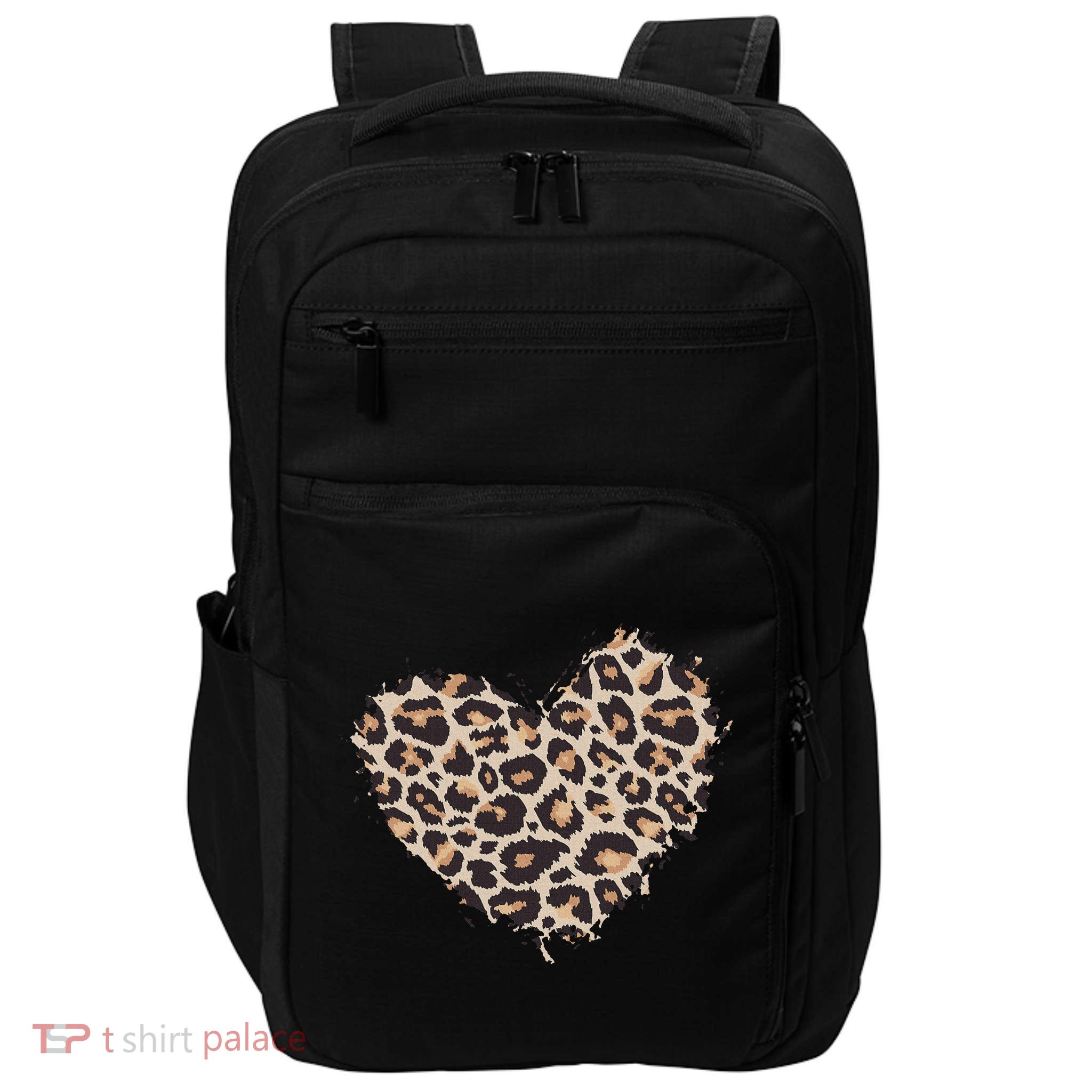 Leopard Cheetah Animal Print Heart Impact Tech Backpack