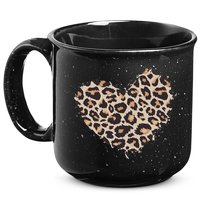 Leopard Cheetah Animal Print Heart 15oz Campfire Ceramic Mug