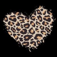 Leopard Cheetah Animal Print Heart Drawstring Bag