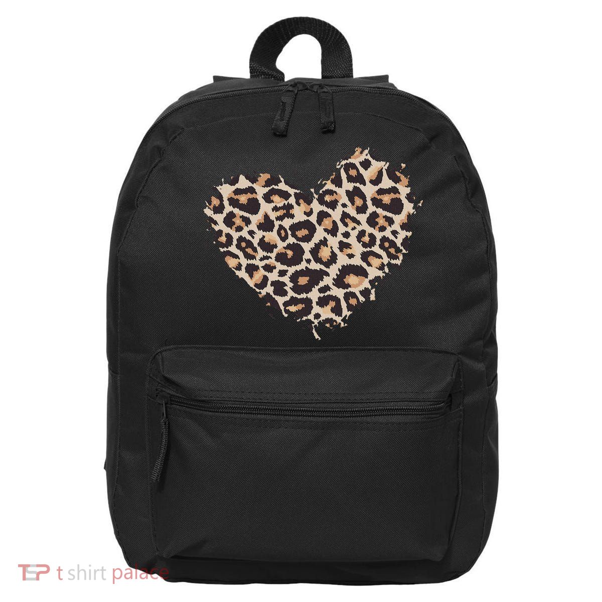 Leopard Cheetah Animal Print Heart 16 in Basic Backpack