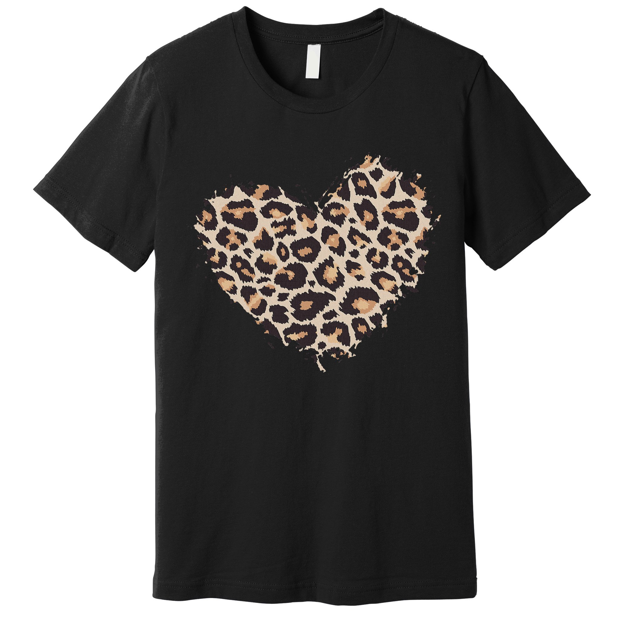 Leopard Cheetah Animal Print Heart Premium T-Shirt