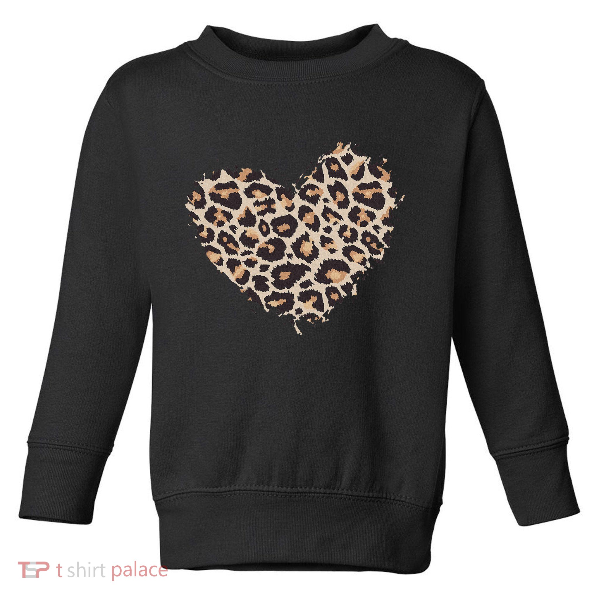 Leopard Cheetah Animal Print Heart Toddler Sweatshirt