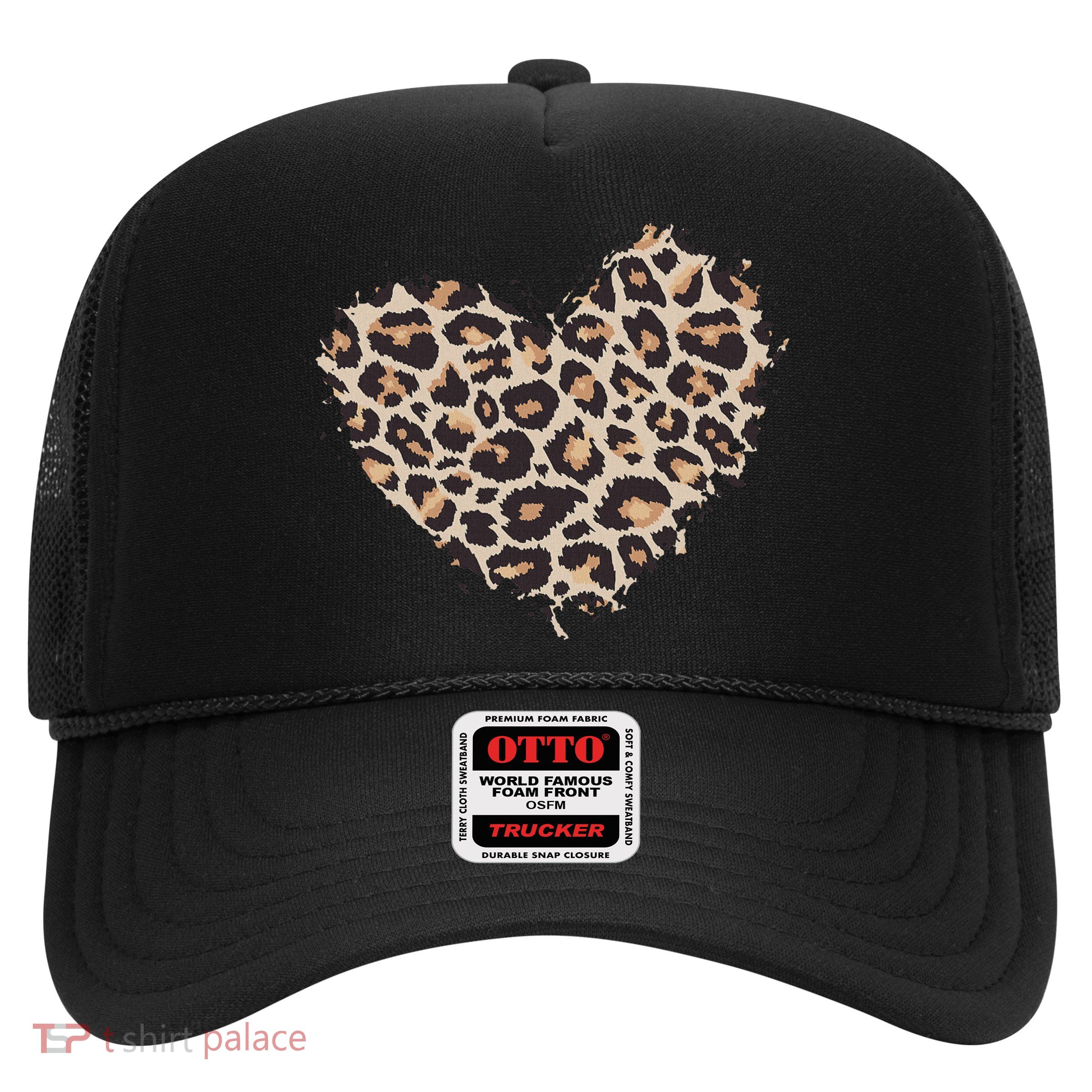Leopard Cheetah Animal Print Heart Trucker Hat