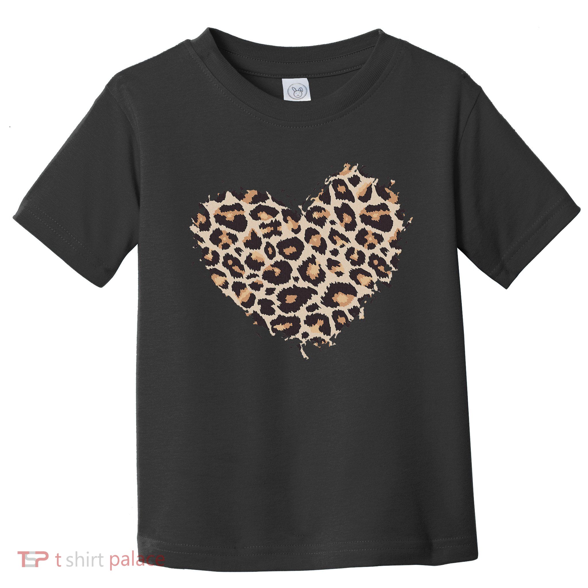 Leopard Cheetah Animal Print Heart Toddler T-Shirt