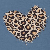 Leopard Cheetah Animal Print Heart Garment-Dyed Sweatshirt