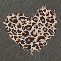 Leopard Cheetah Animal Print Heart Cotton Canvas Backpack