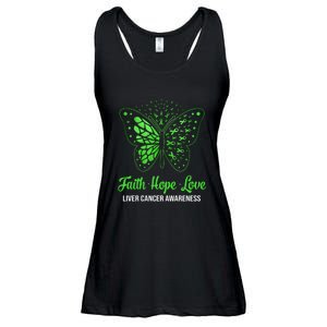 Liver Cancer Awareness Green Ribbon Religious Butterflies Gift Ladies Essential Flowy Tank