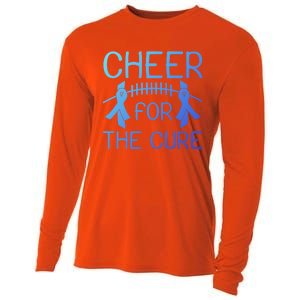 Lung Cancer Awareness Cheer For The Cure Football Gift Cooling Performance Long Sleeve Crew